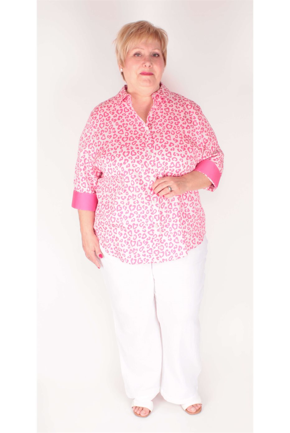 Chemise Margie Rose à manches 3 / 4 